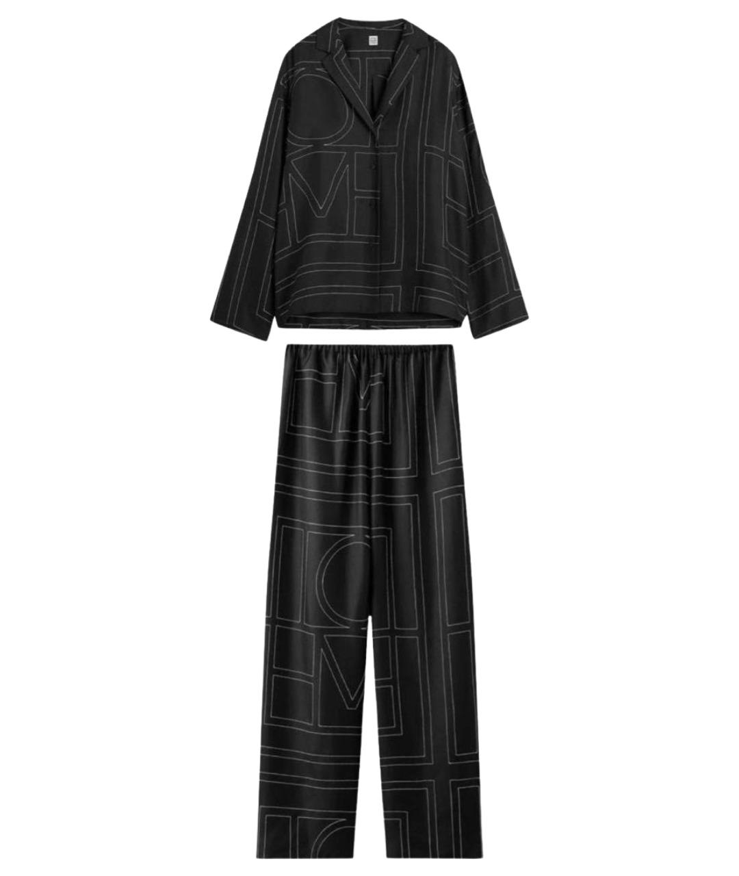 TOTEME Черный шелковый костюм с брюками, фото 1