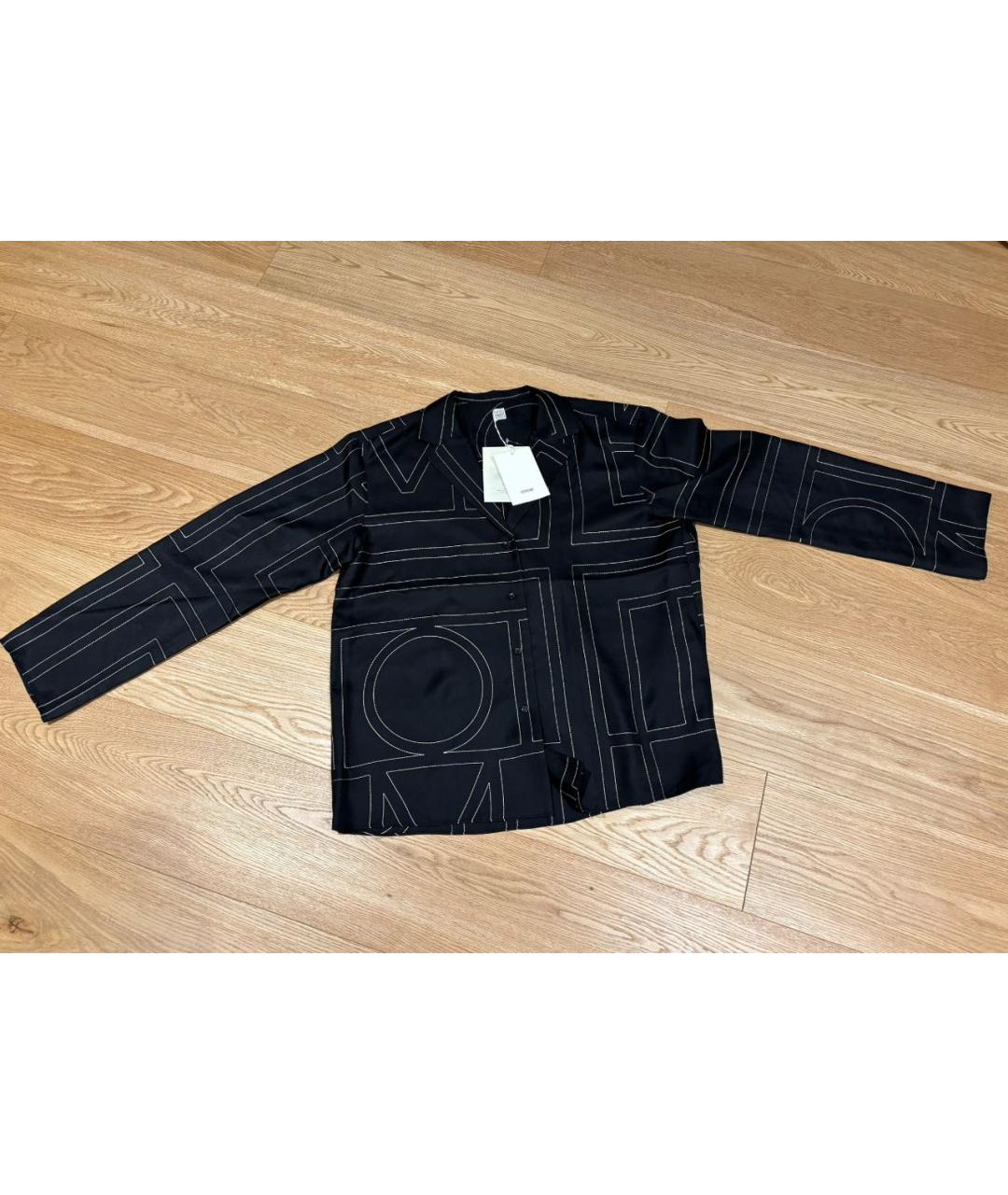 TOTEME Черный шелковый костюм с брюками, фото 7