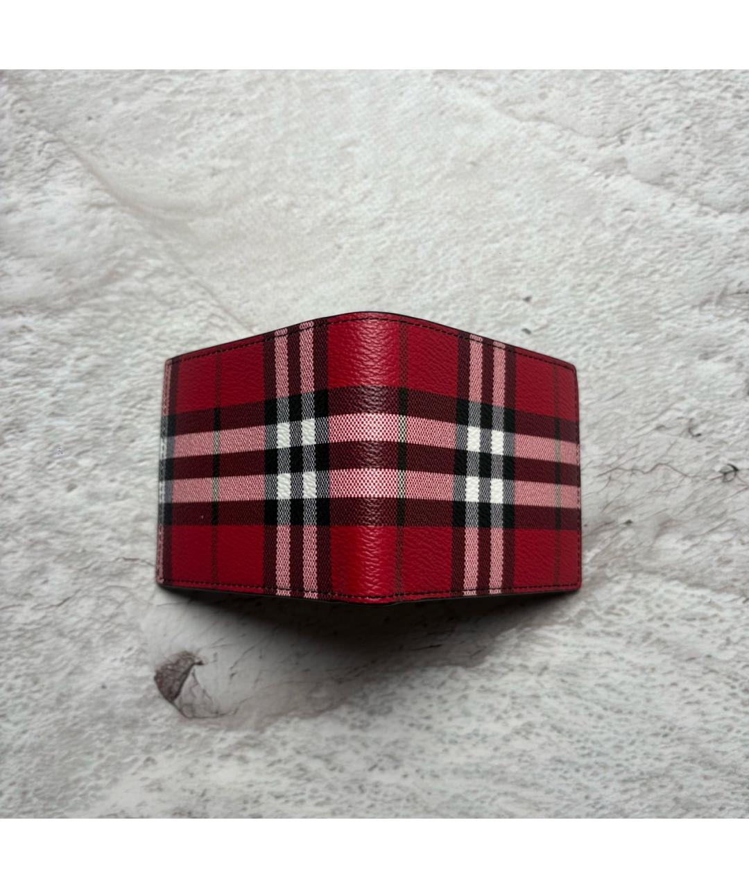 BURBERRY Красный кожаный кошелек, фото 6