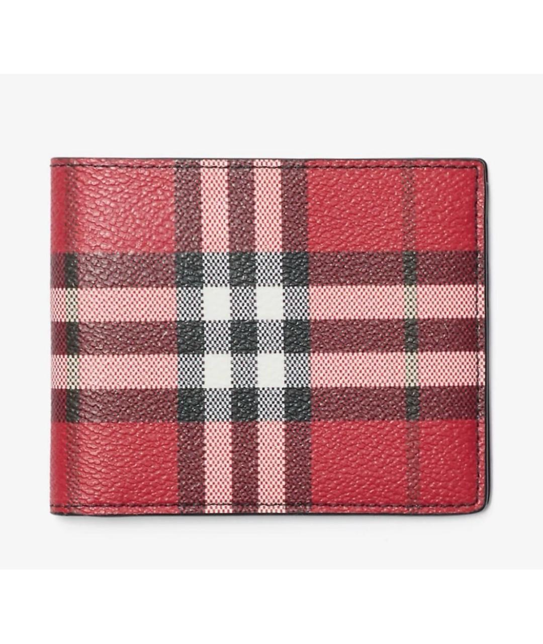 BURBERRY Красный кожаный кошелек, фото 7