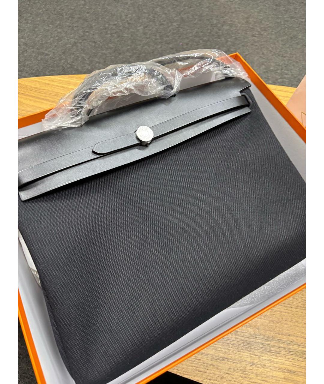 HERMES Черная сумка с короткими ручками, фото 3