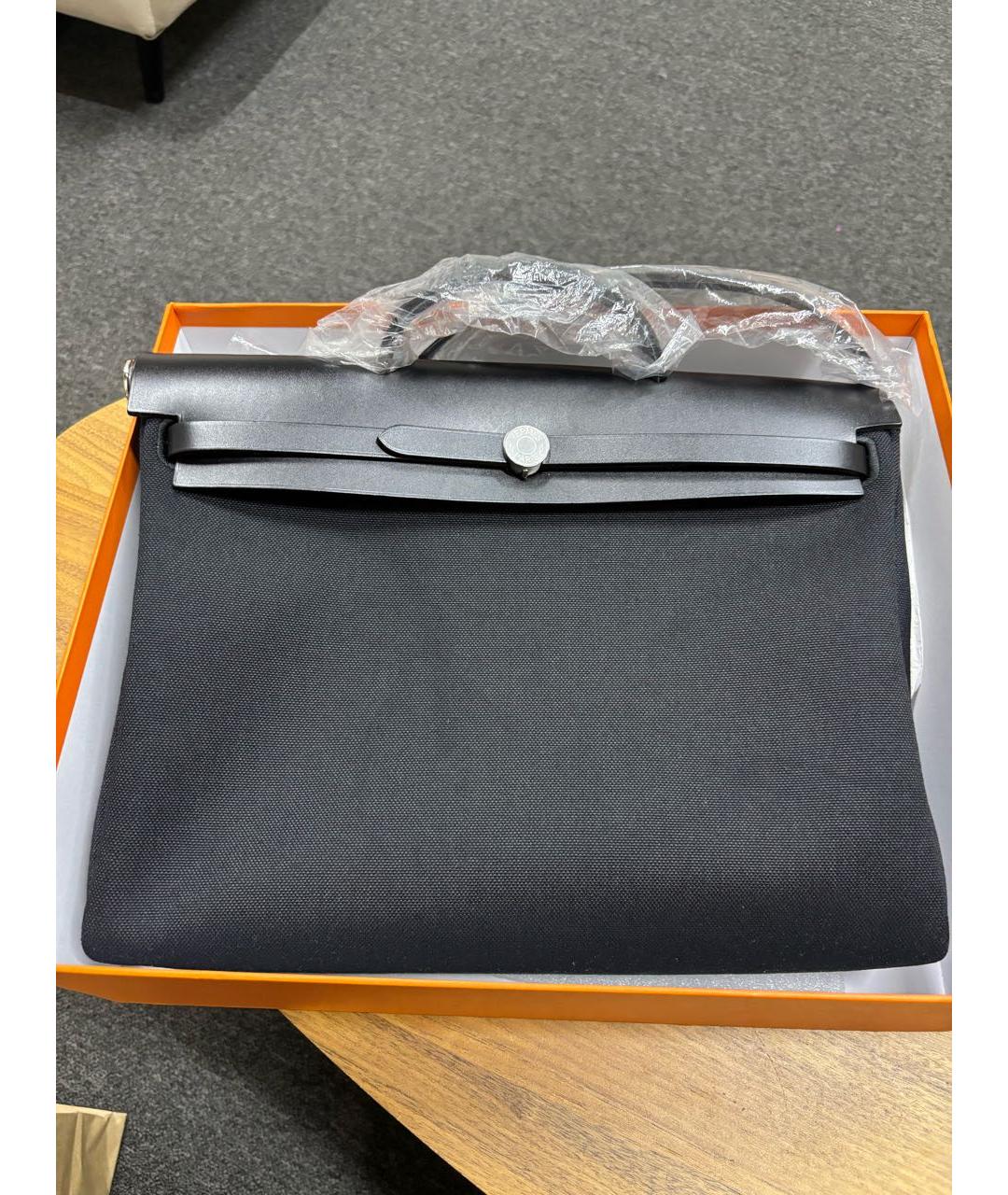 HERMES Черная сумка с короткими ручками, фото 4