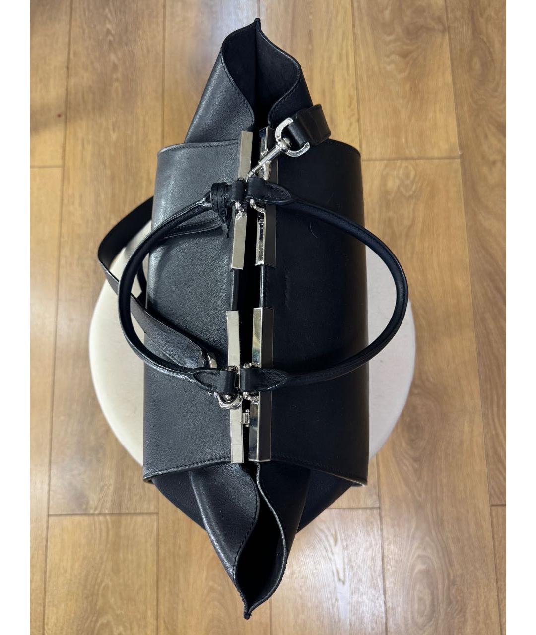 FENDI Черная кожаная сумка с короткими ручками, фото 4