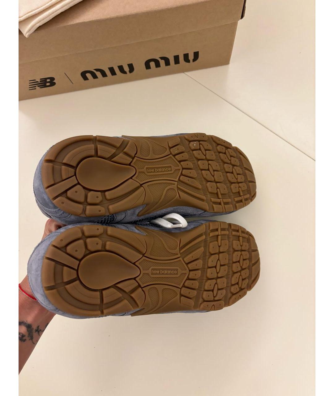 MIU MIU Голубые замшевые кеды, фото 5