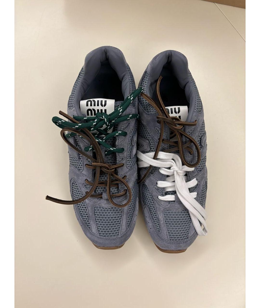 MIU MIU Голубые замшевые кеды, фото 2