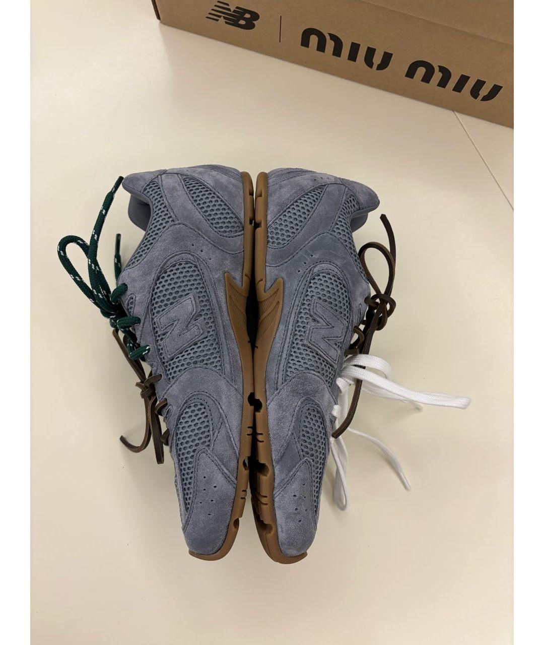 MIU MIU Голубые замшевые кеды, фото 3