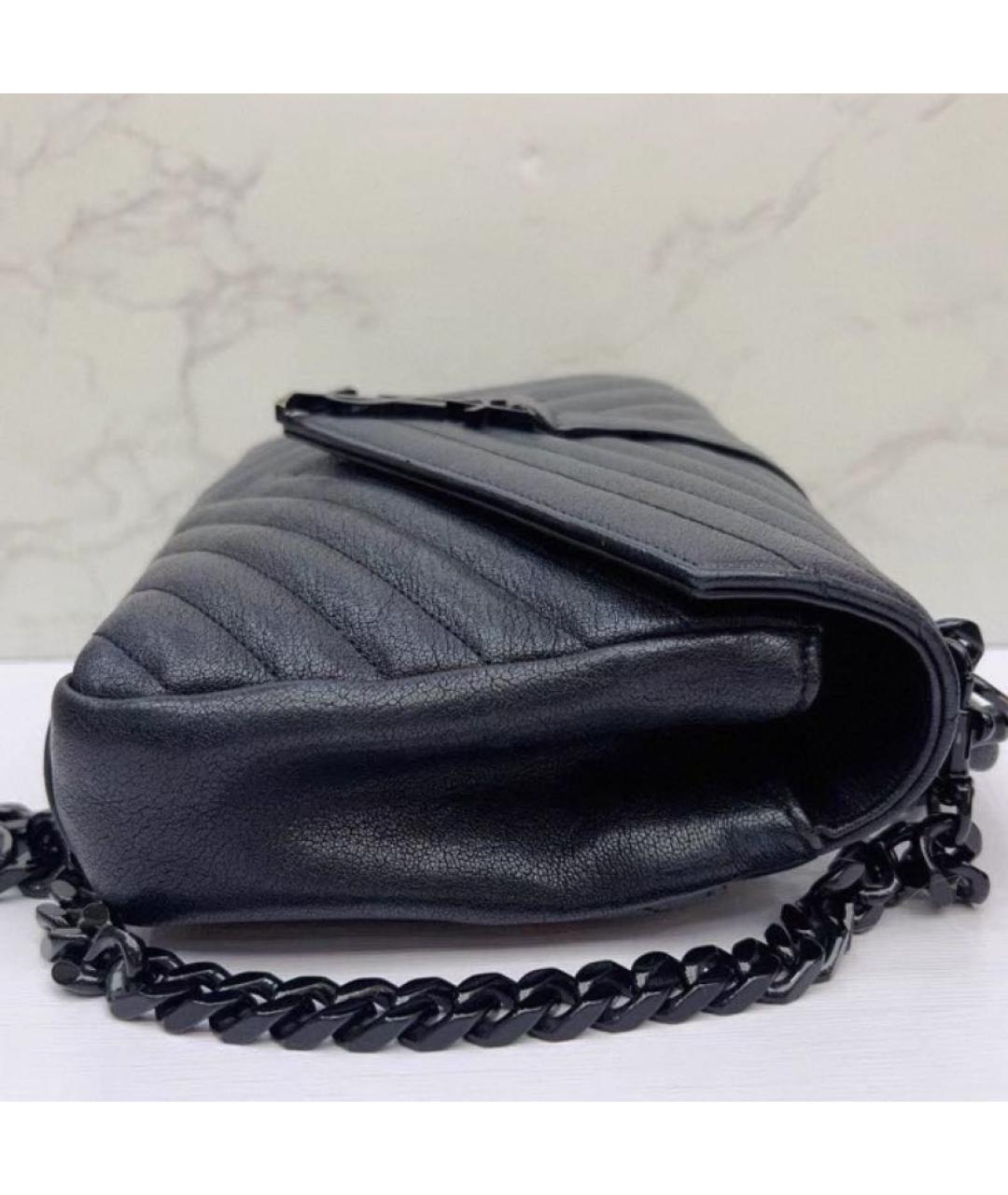 SAINT LAURENT Черная кожаная сумка через плечо, фото 4