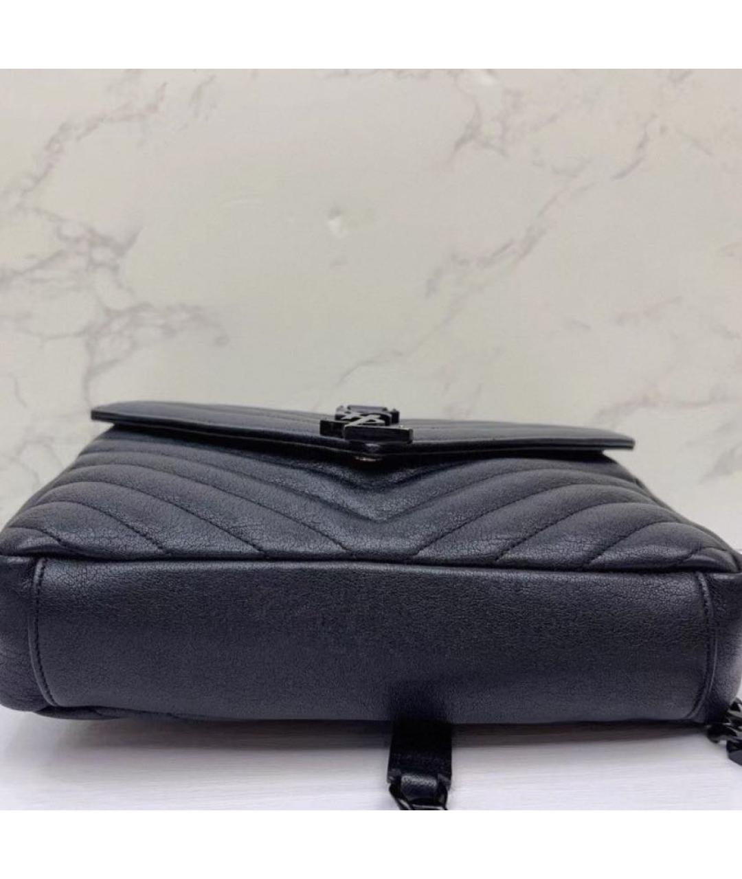 SAINT LAURENT Черная кожаная сумка через плечо, фото 5