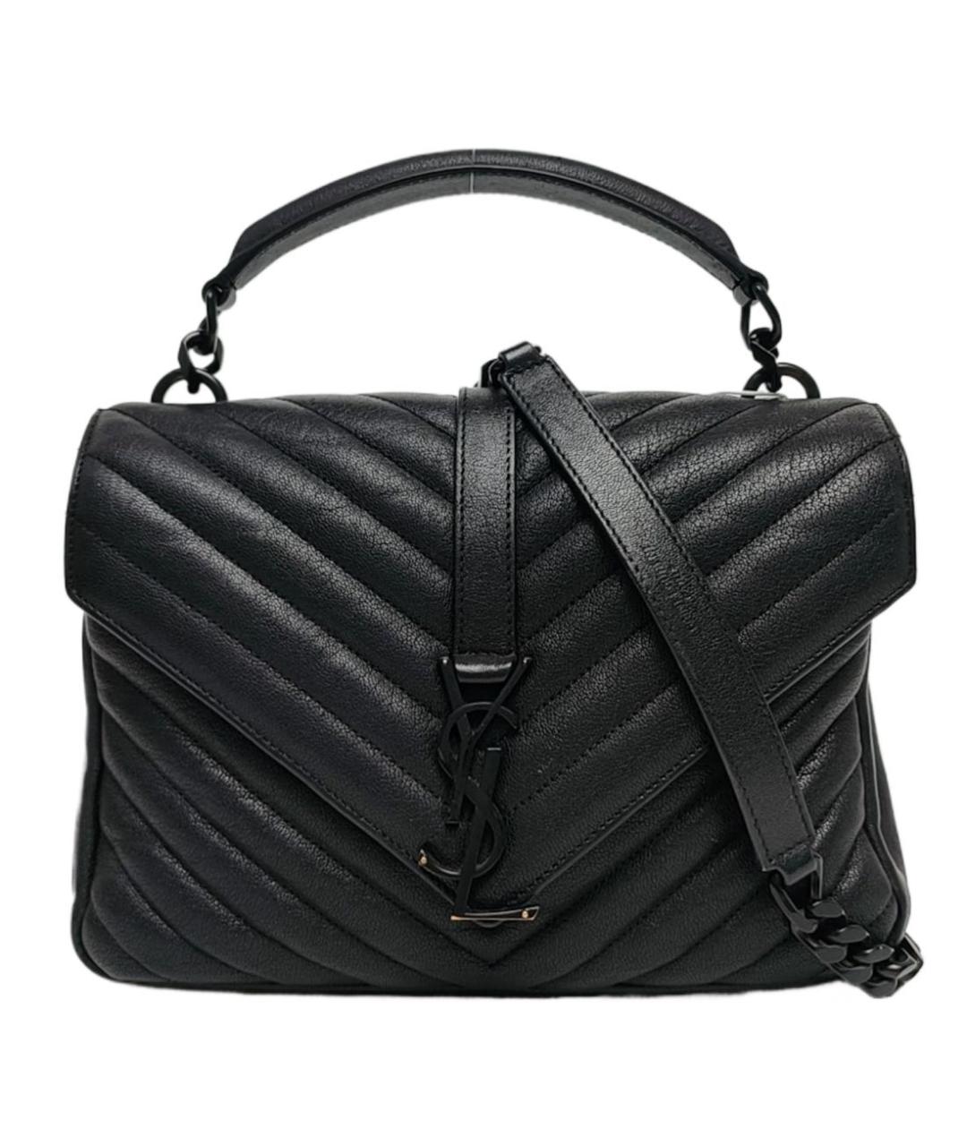SAINT LAURENT Черная кожаная сумка через плечо, фото 1