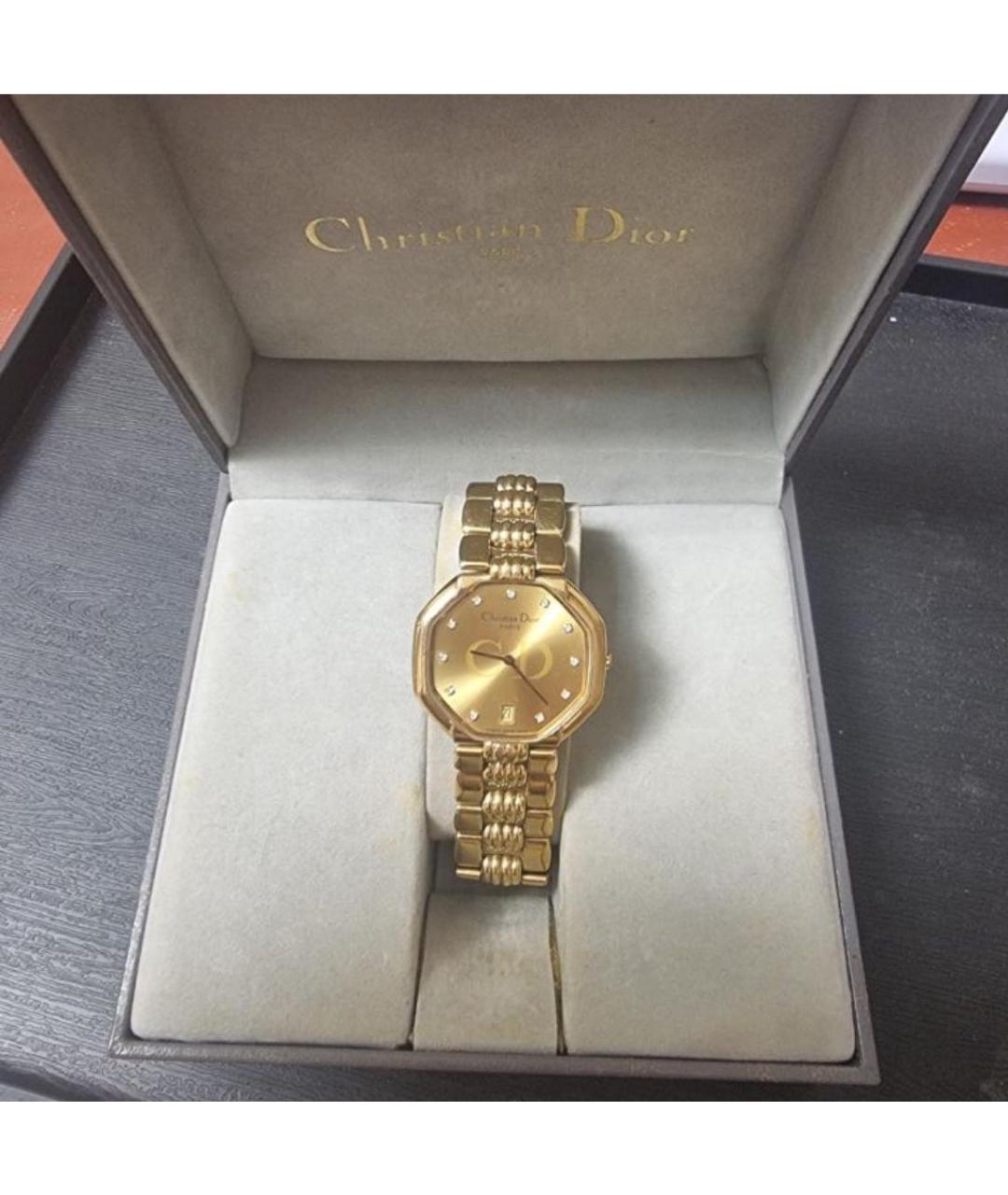 CHRISTIAN DIOR Золотые металлические часы, фото 2