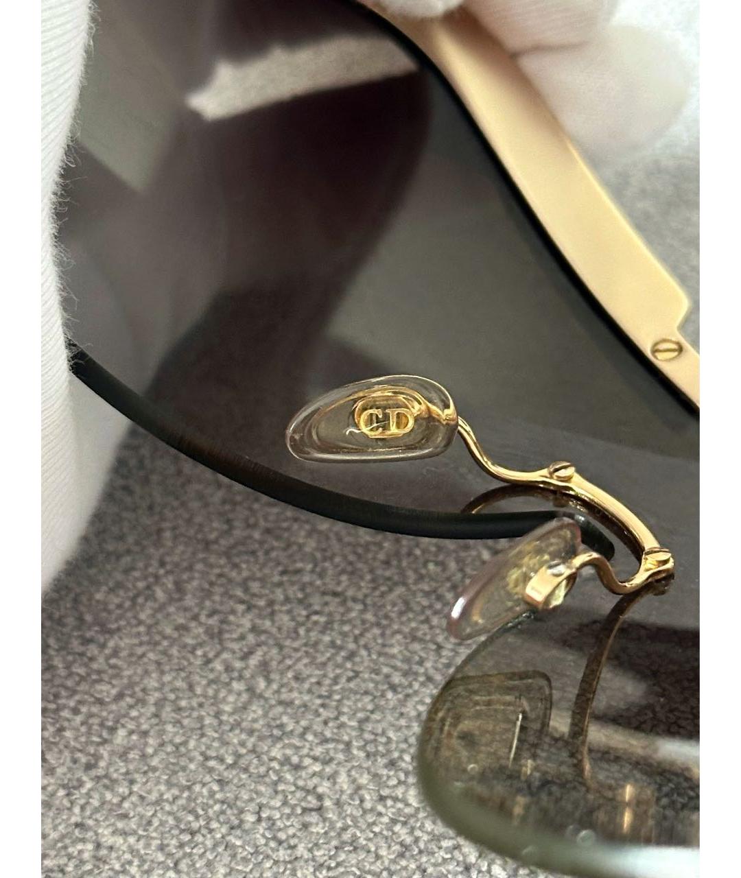 CHRISTIAN DIOR Бежевые металлические солнцезащитные очки, фото 6