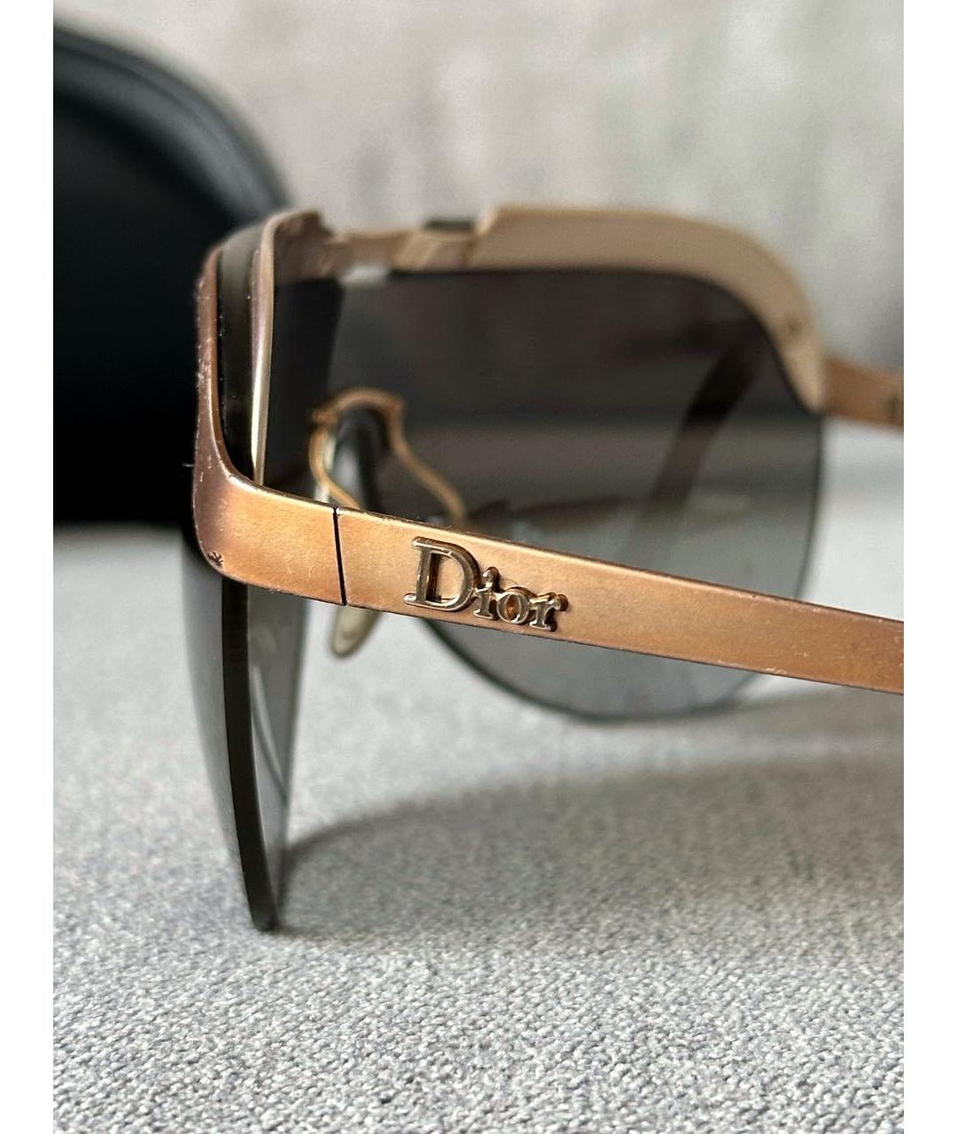 CHRISTIAN DIOR Бежевые металлические солнцезащитные очки, фото 7