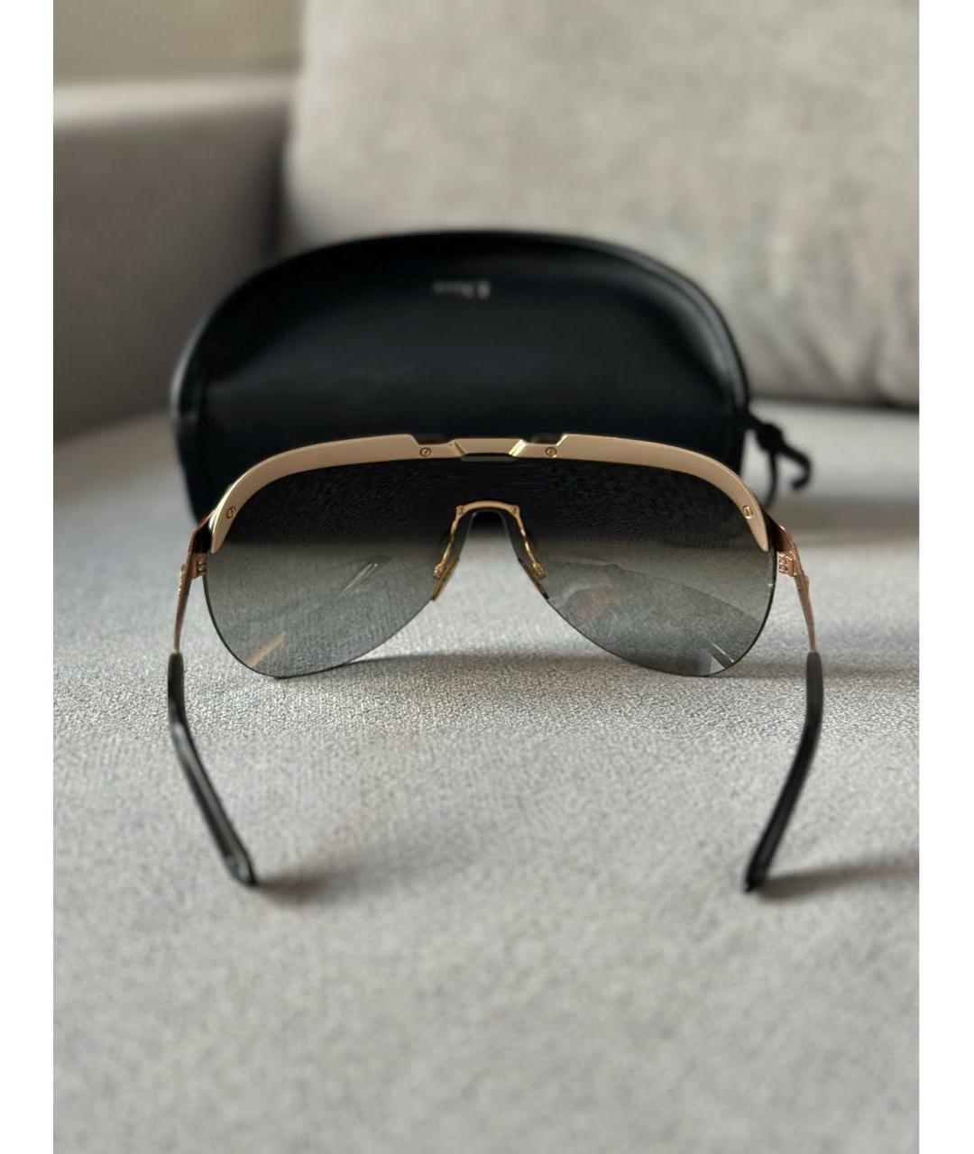 CHRISTIAN DIOR Бежевые металлические солнцезащитные очки, фото 5