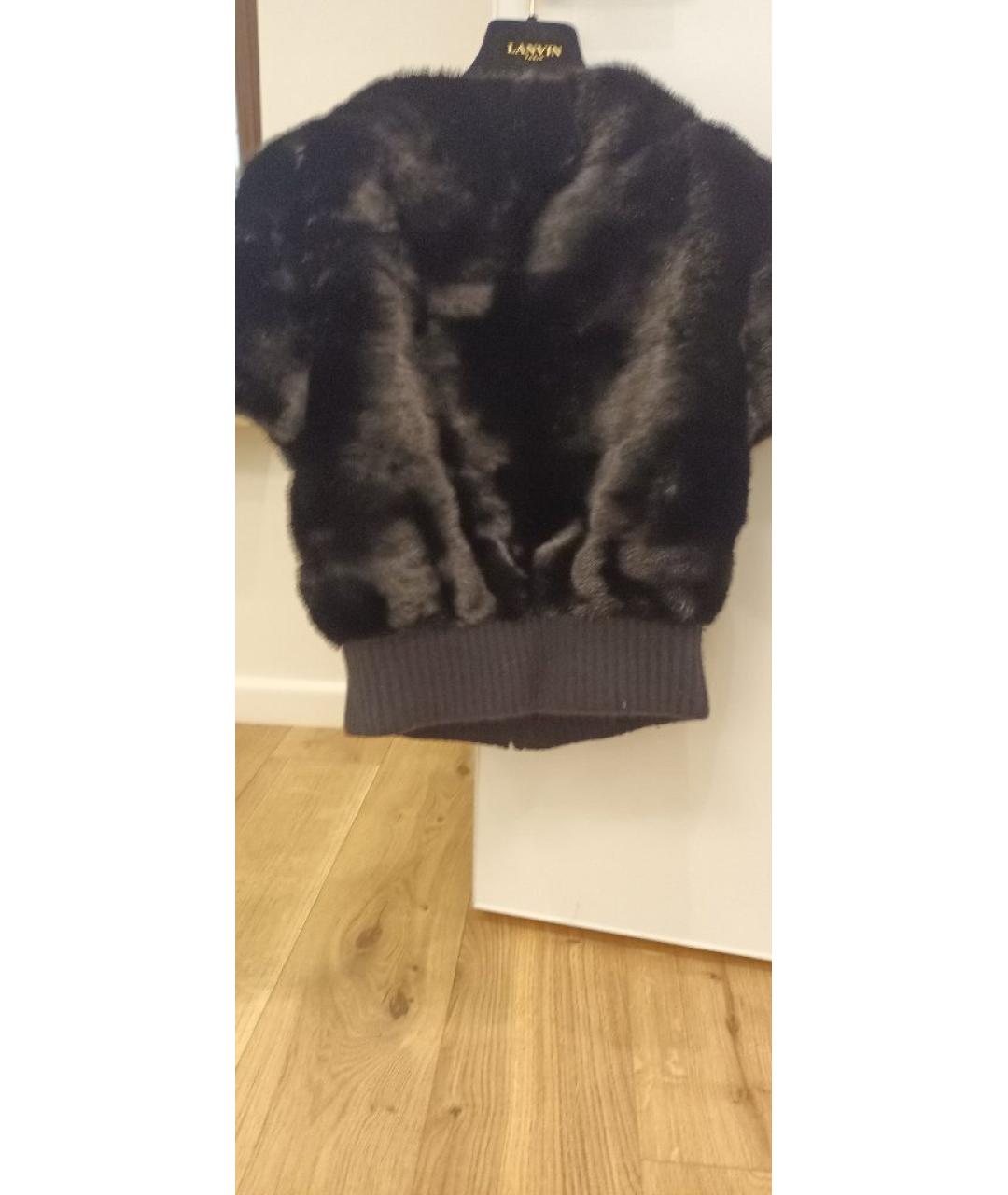 VALENTINO Черный меховой жилет, фото 2