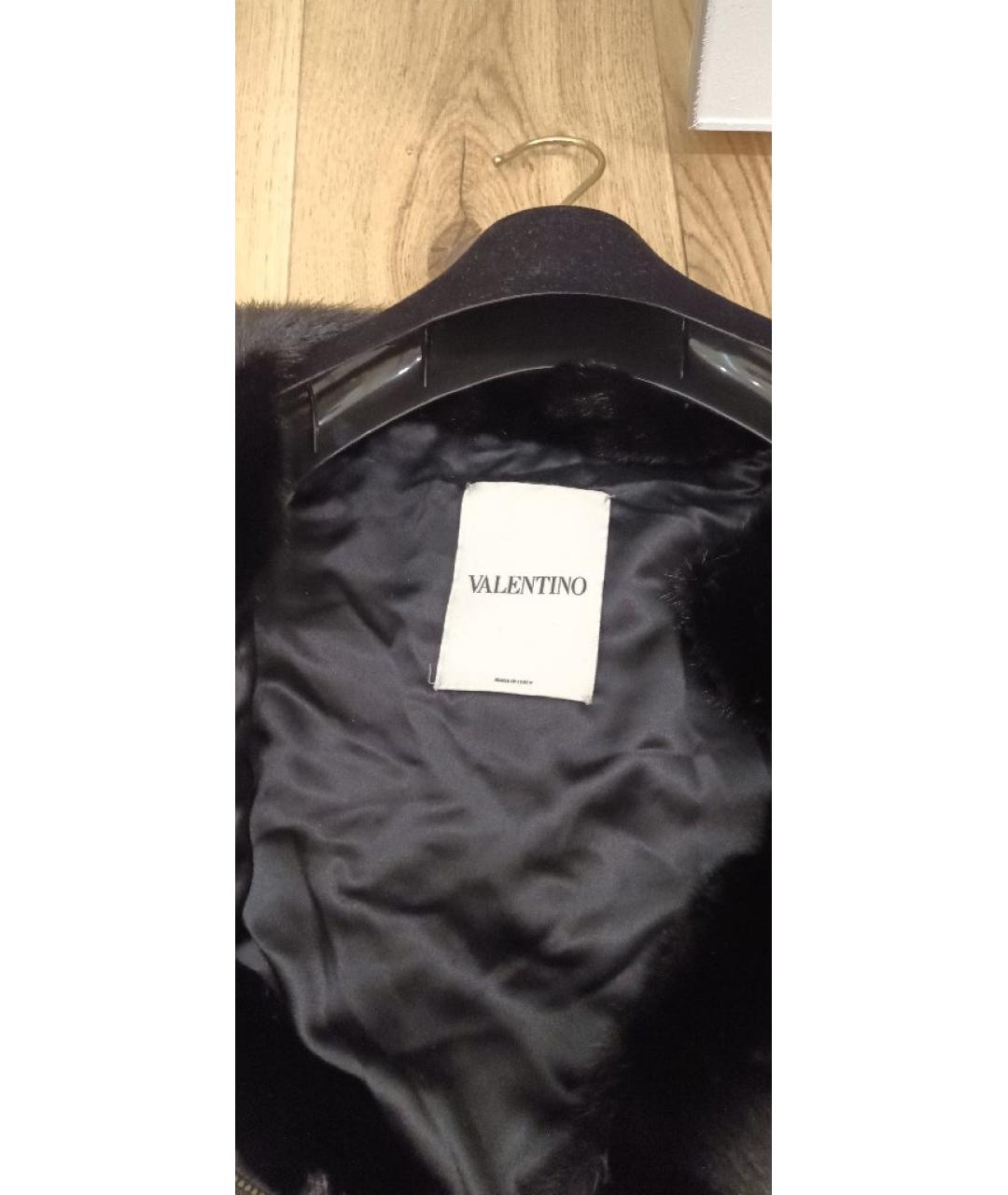 VALENTINO Черный меховой жилет, фото 3