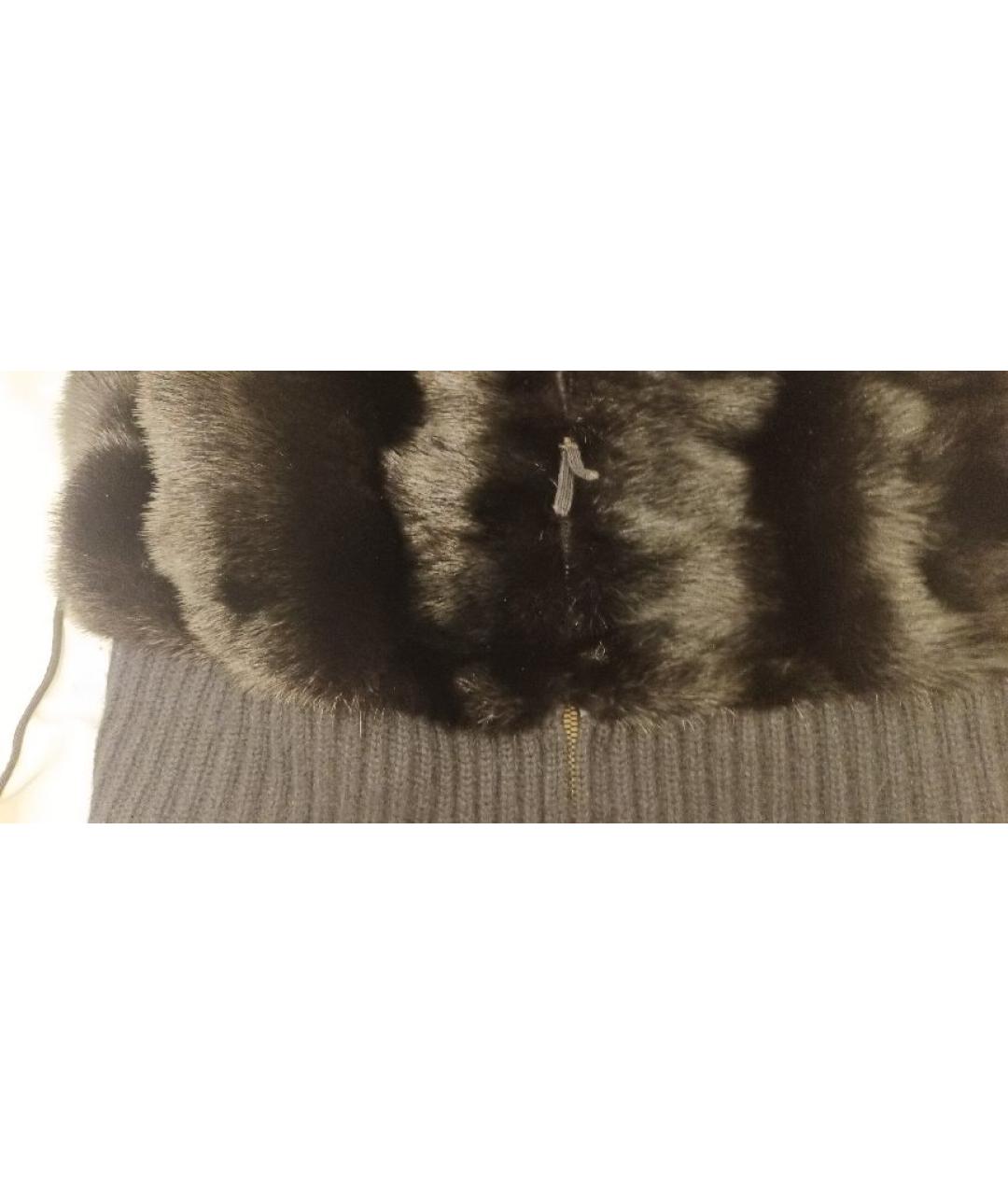 VALENTINO Черный меховой жилет, фото 4