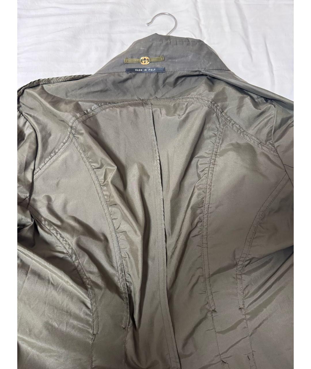 GUCCI Хаки полиэстеровый тренч/плащ, фото 3