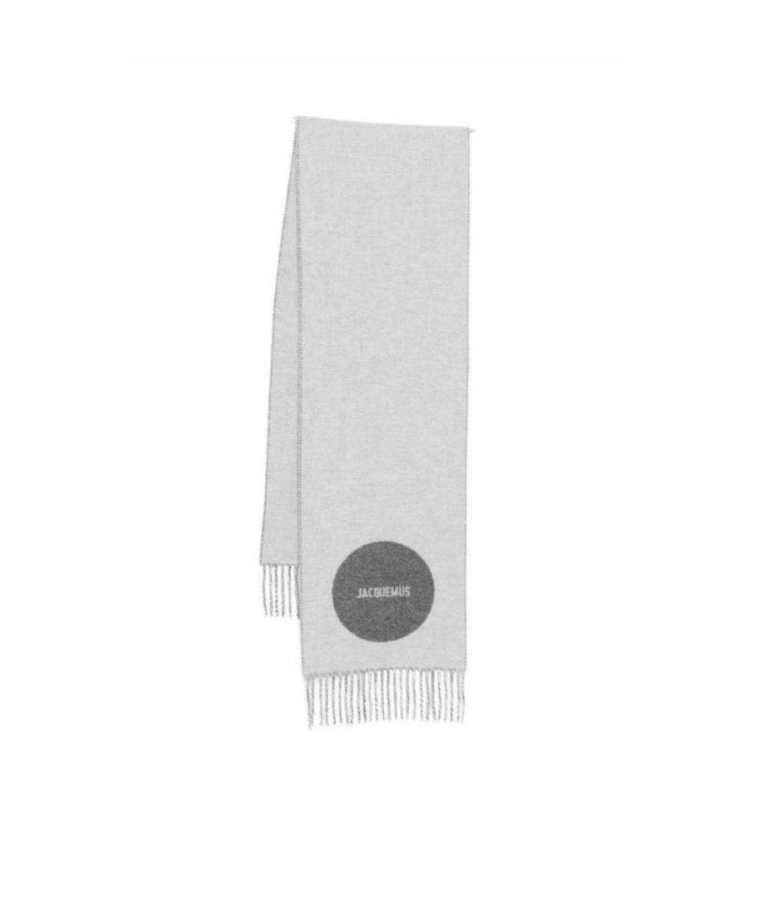 JACQUEMUS Серый шерстяной шарф, фото 1