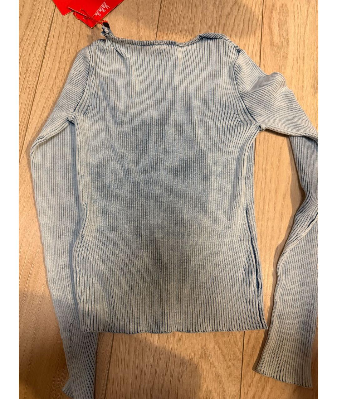 DIESEL Голубой хлопко-эластановый джемпер / свитер, фото 2