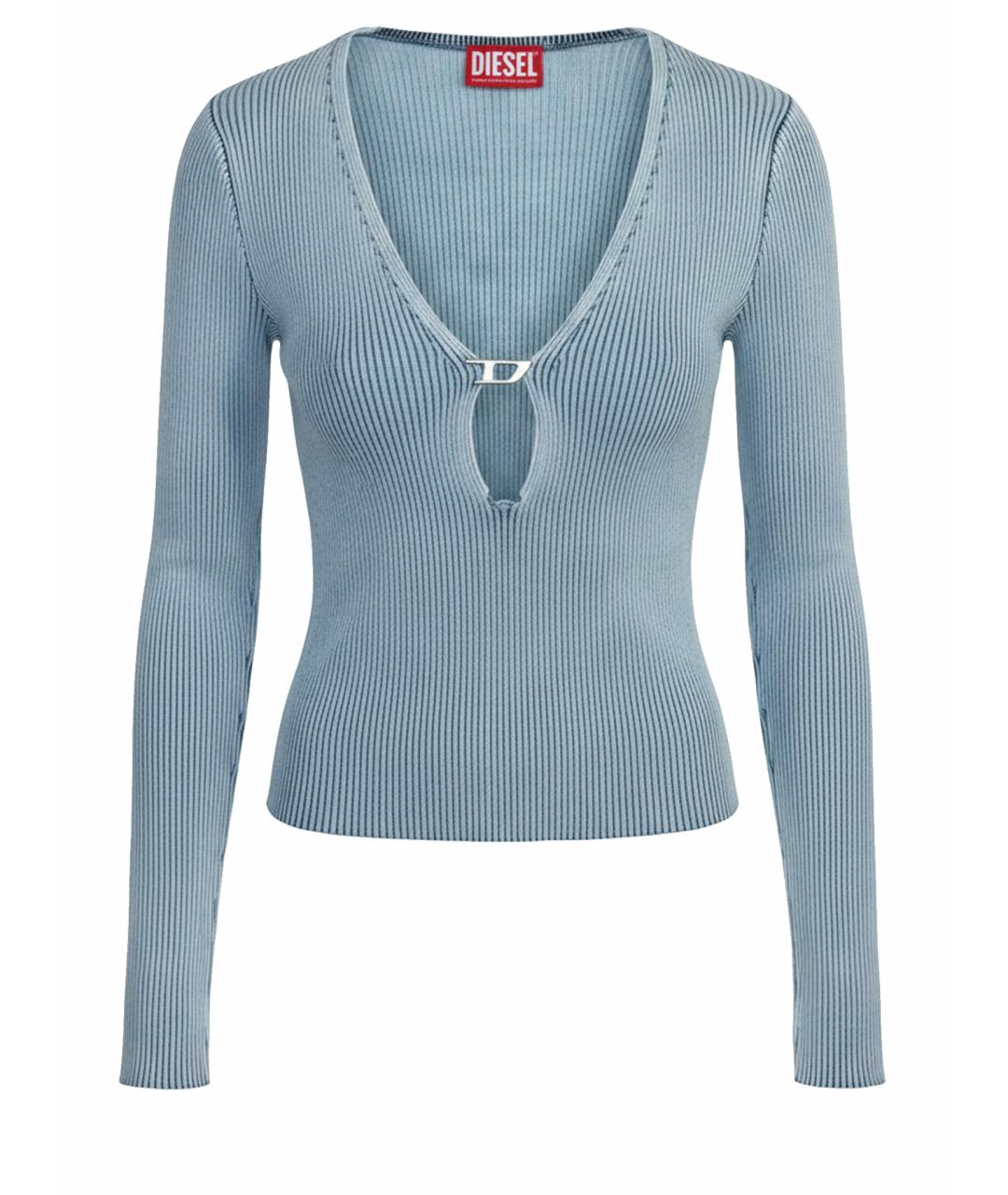 DIESEL Голубой хлопко-эластановый джемпер / свитер, фото 1