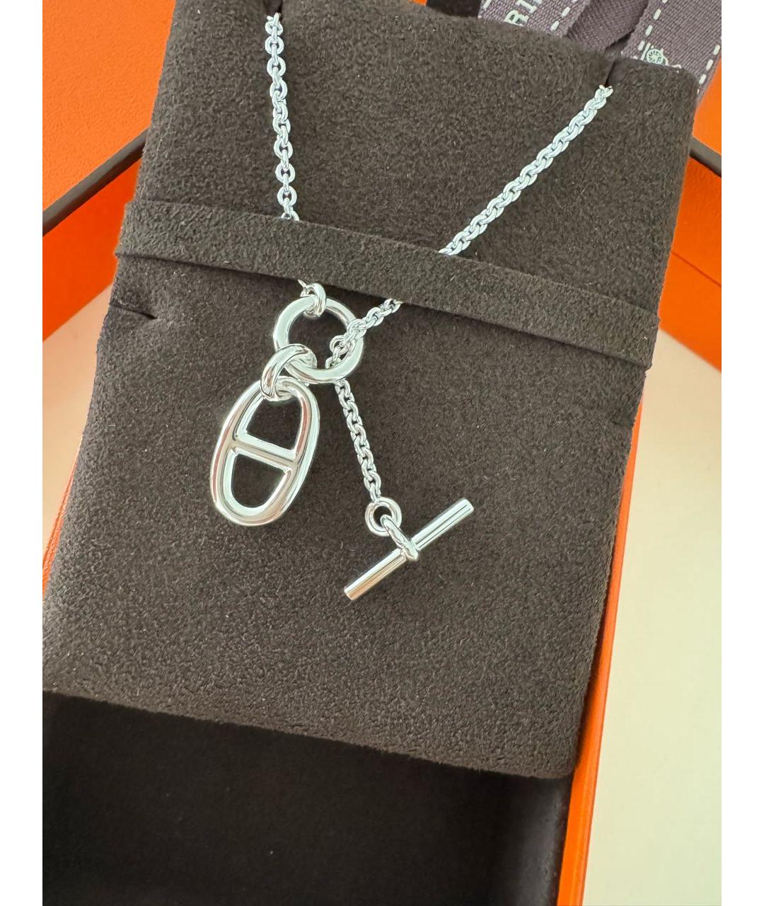 HERMES Серебряное серебряное колье, фото 3