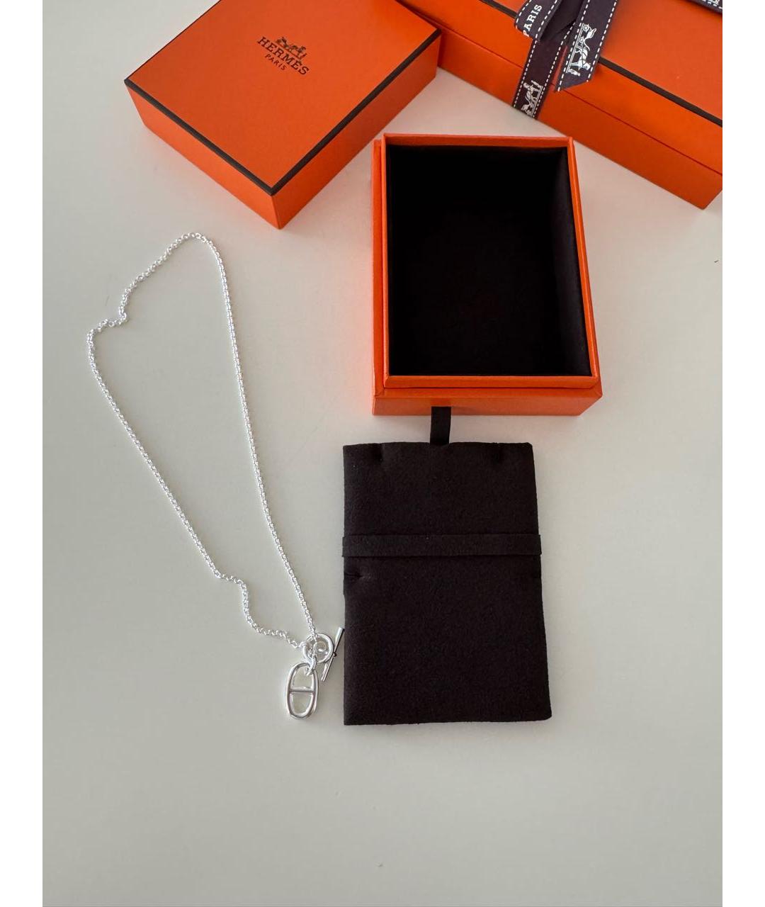 HERMES Серебряное серебряное колье, фото 7