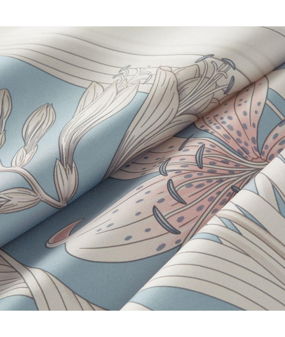 HERMES Голубой шелковый платок, фото 3