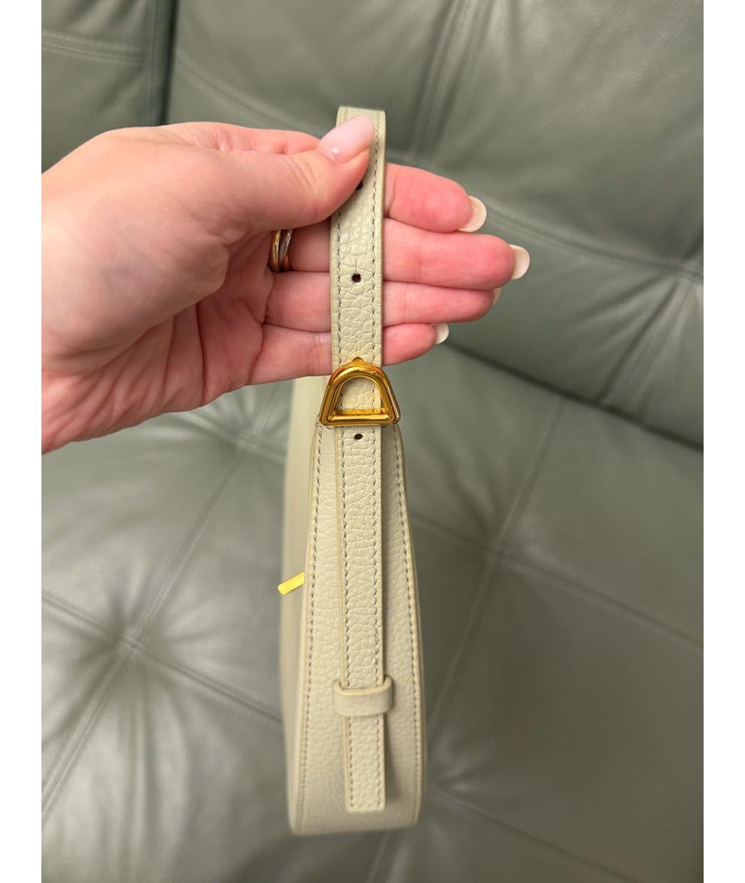 COCCINELLE Зеленая кожаная сумка с короткими ручками, фото 3