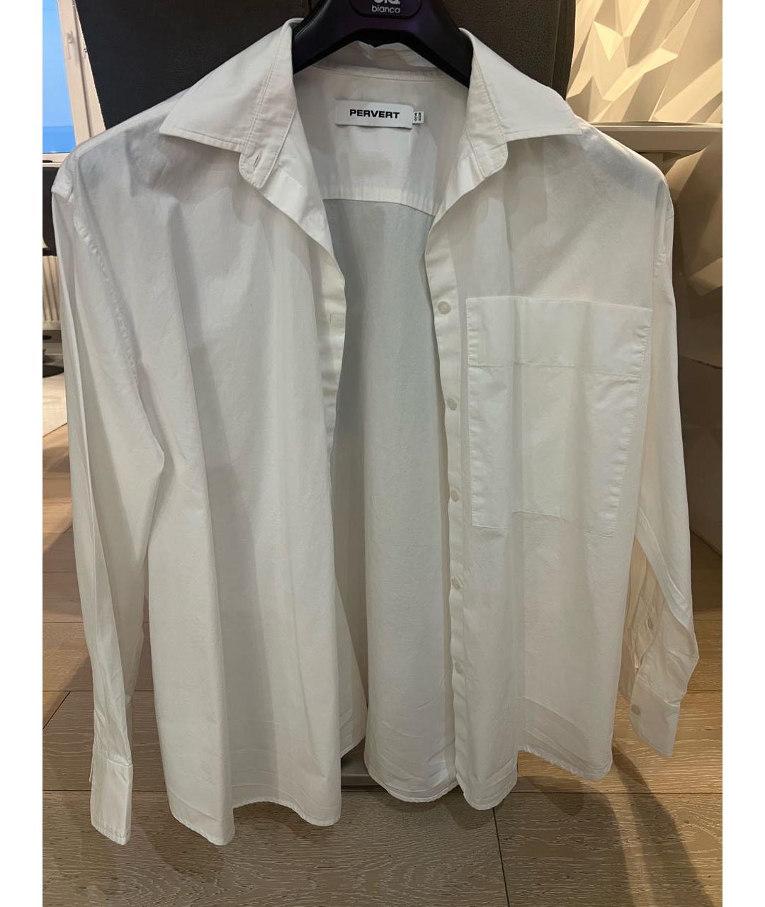 PERVERT Белая хлопковая рубашка, фото 5