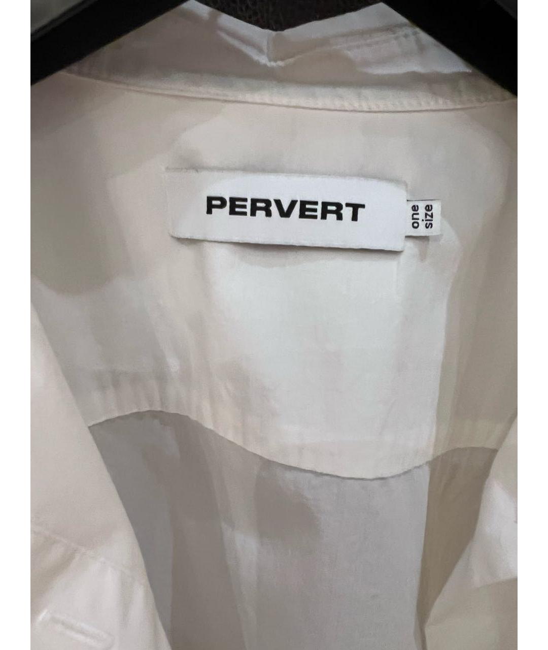 PERVERT Белая хлопковая рубашка, фото 3