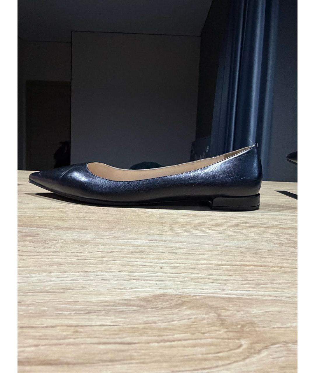PRADA Черные кожаные балетки, фото 3