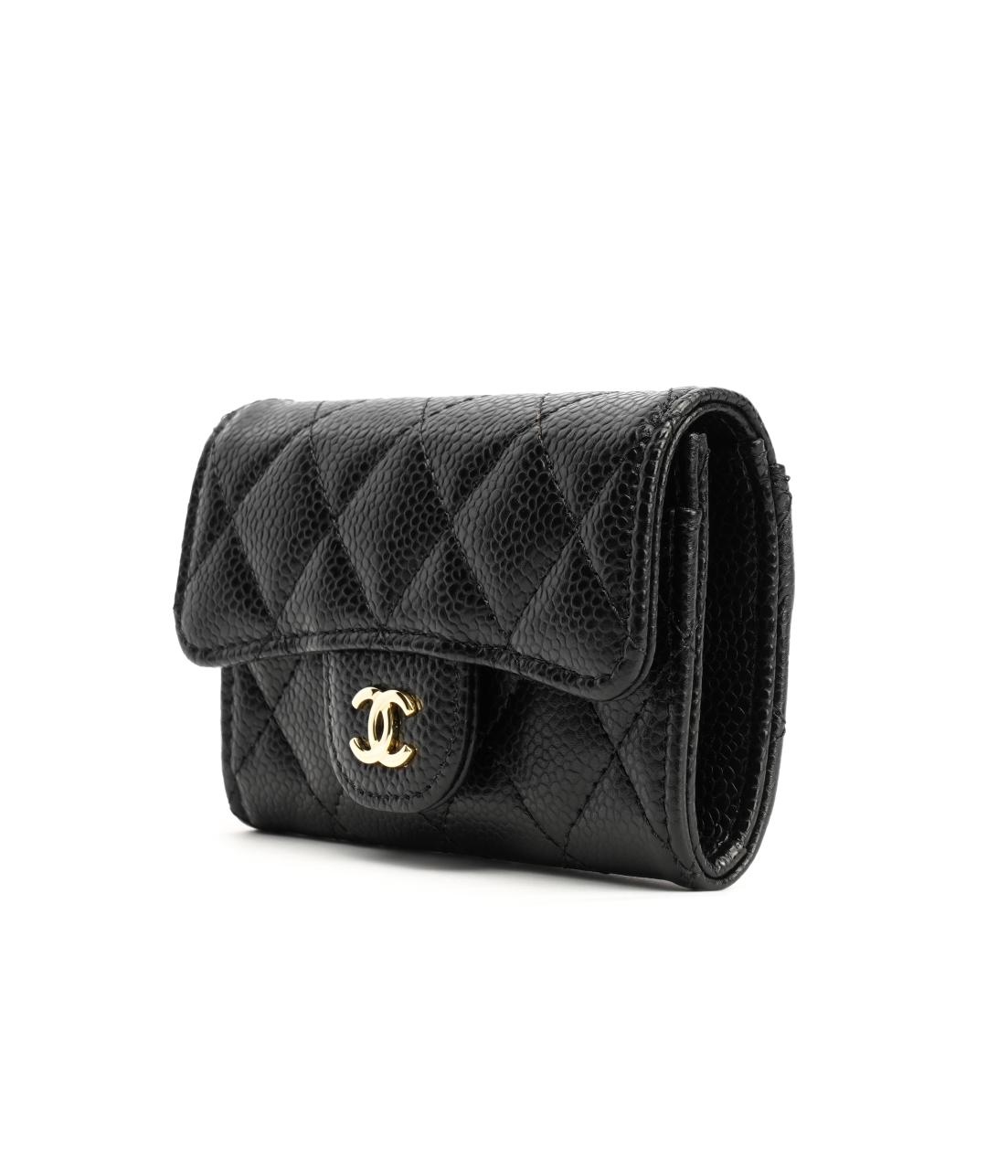 CHANEL Черный кожаный кошелек, фото 4