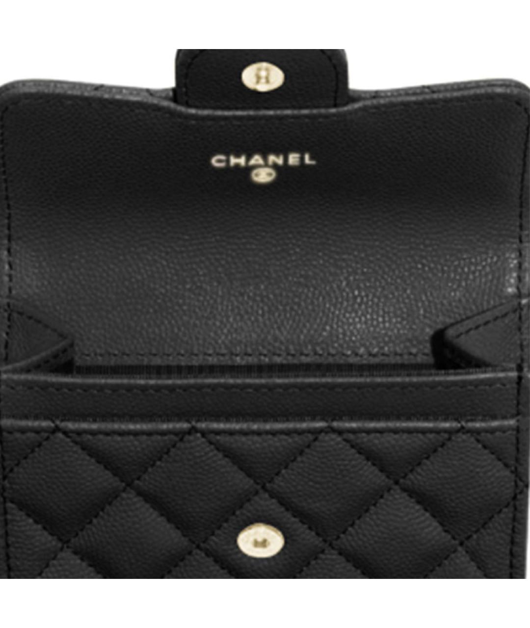 CHANEL Черный кожаный кошелек, фото 8
