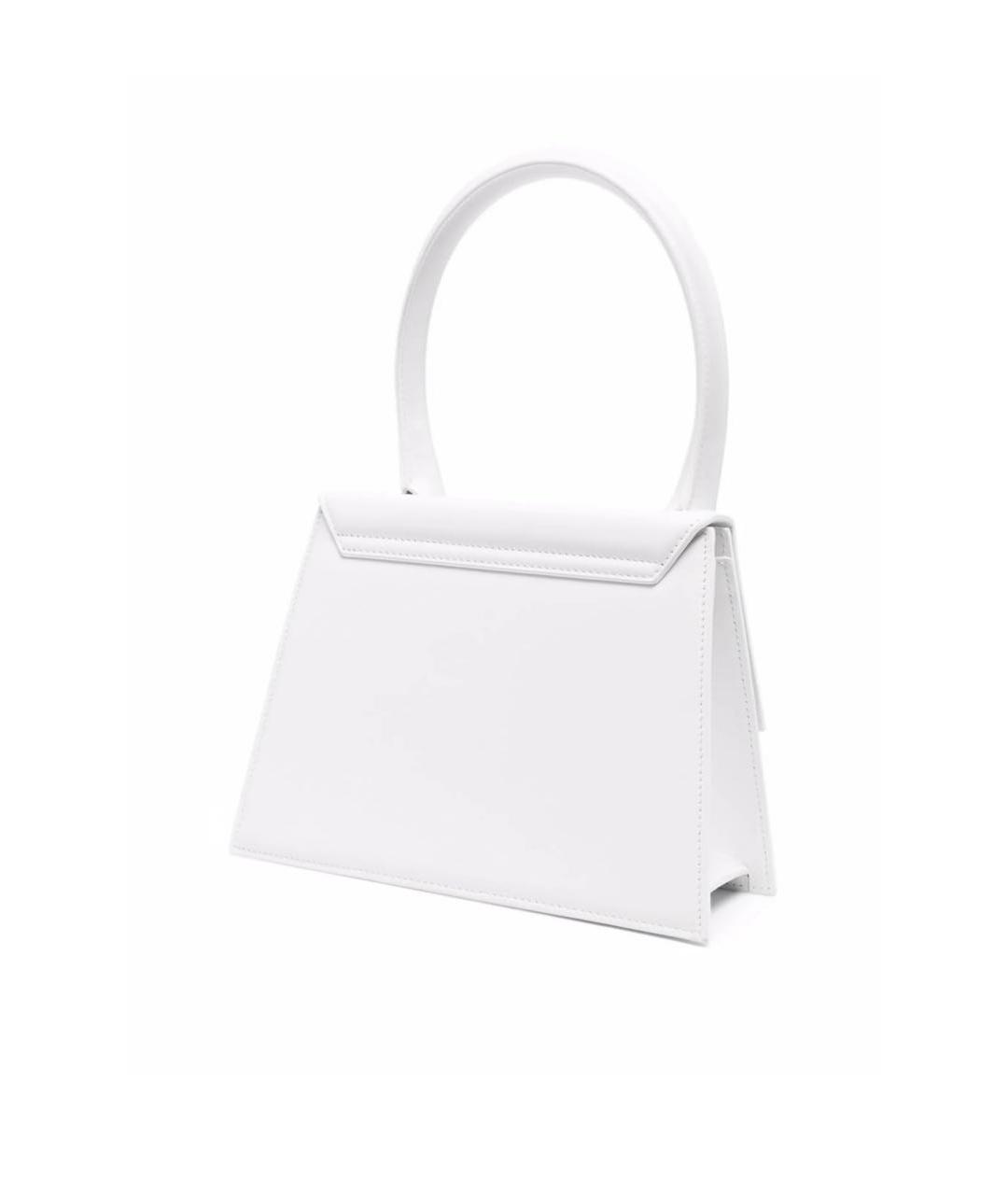 JACQUEMUS Белая кожаная сумка с короткими ручками, фото 2