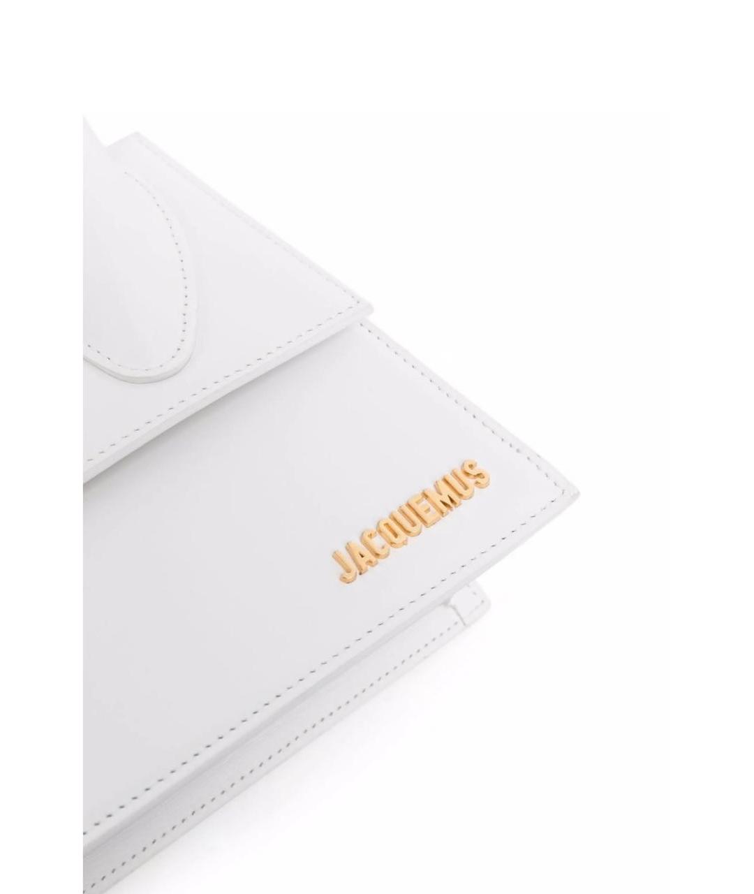 JACQUEMUS Белая кожаная сумка с короткими ручками, фото 3