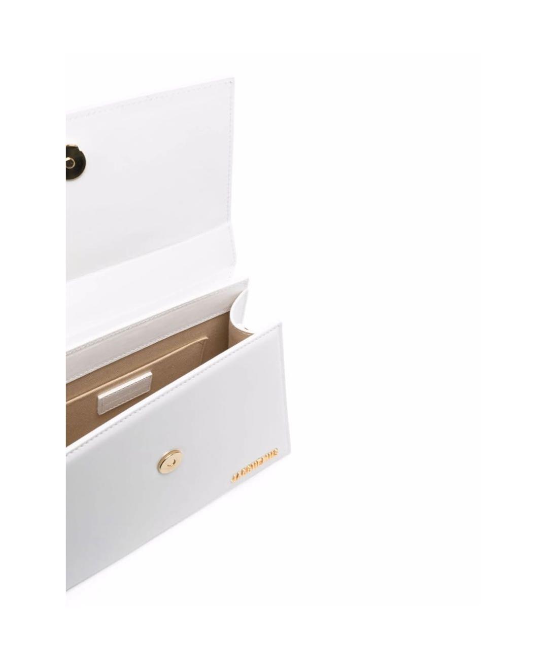 JACQUEMUS Белая кожаная сумка с короткими ручками, фото 4