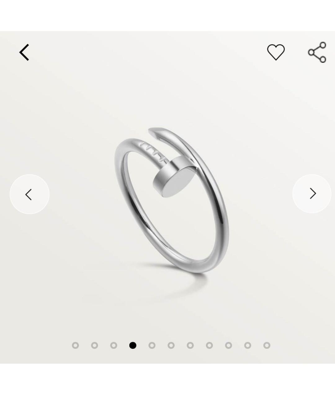 CARTIER Серое кольцо из белого золота, фото 5