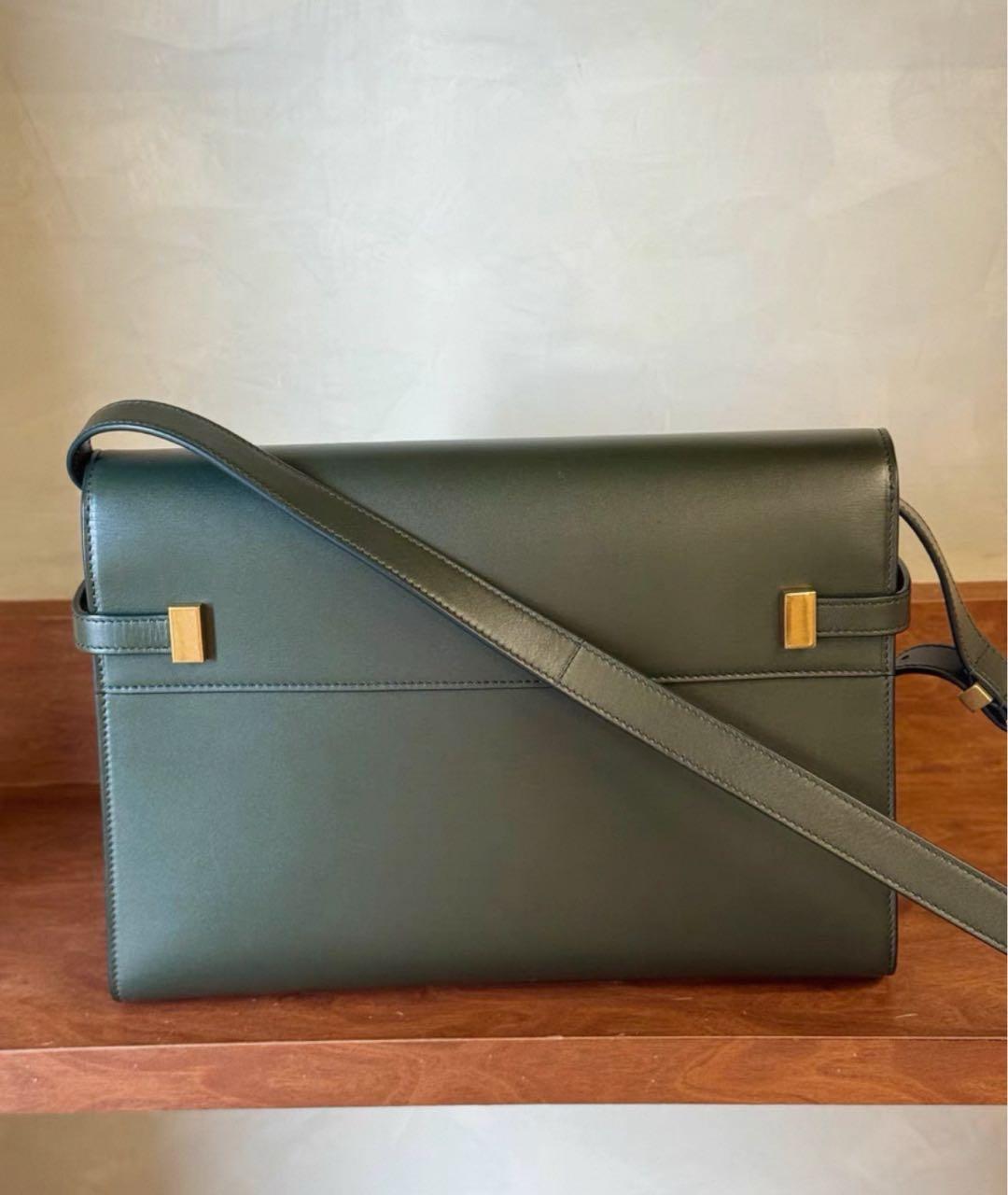 SAINT LAURENT Зеленая кожаная сумка через плечо, фото 5