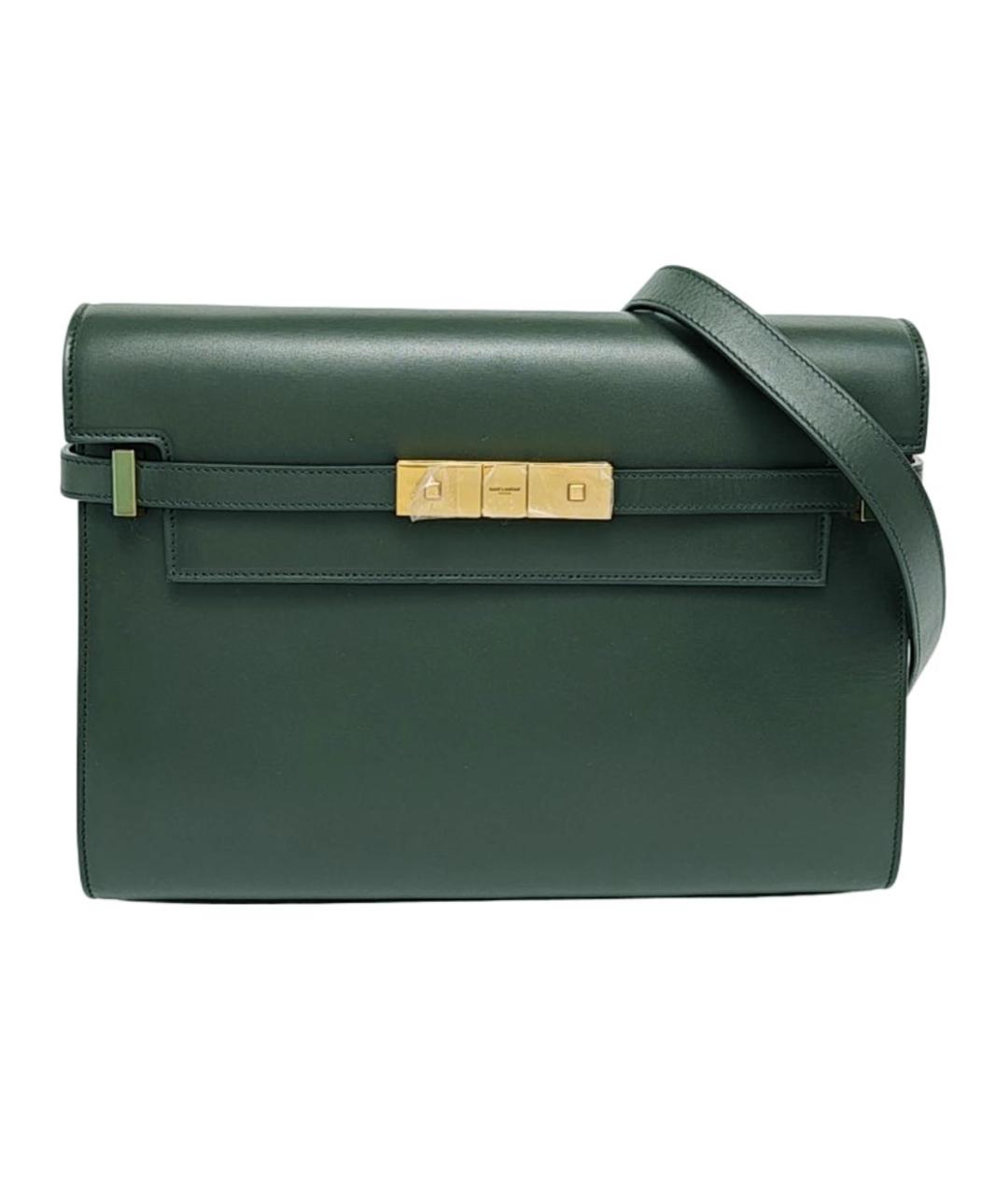 SAINT LAURENT Зеленая кожаная сумка через плечо, фото 6