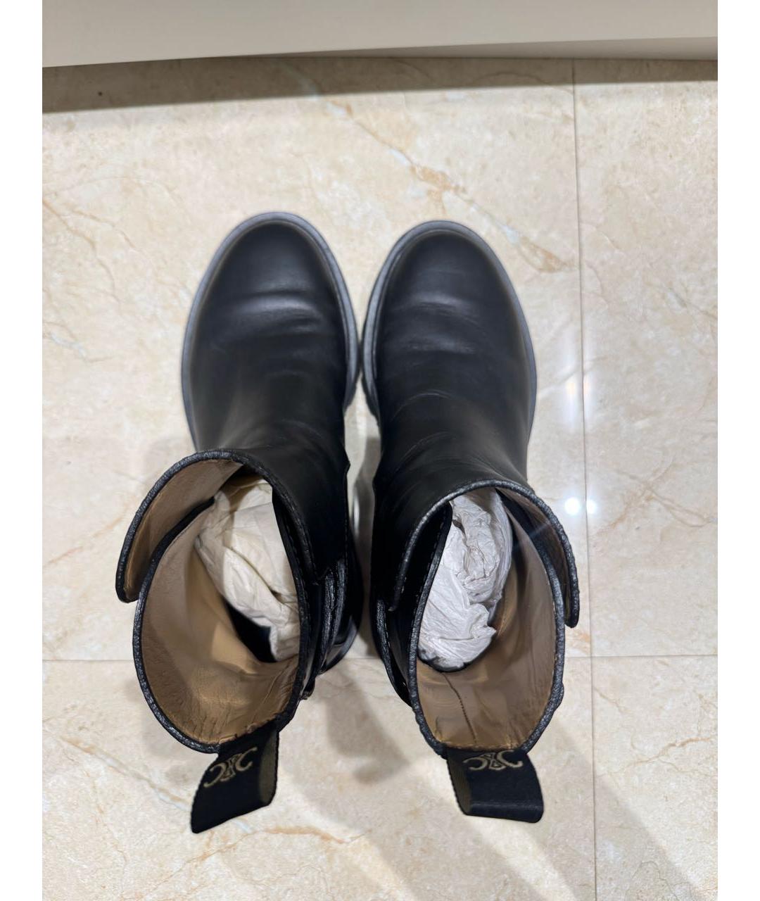 CELINE Черные кожаные ботинки, фото 3