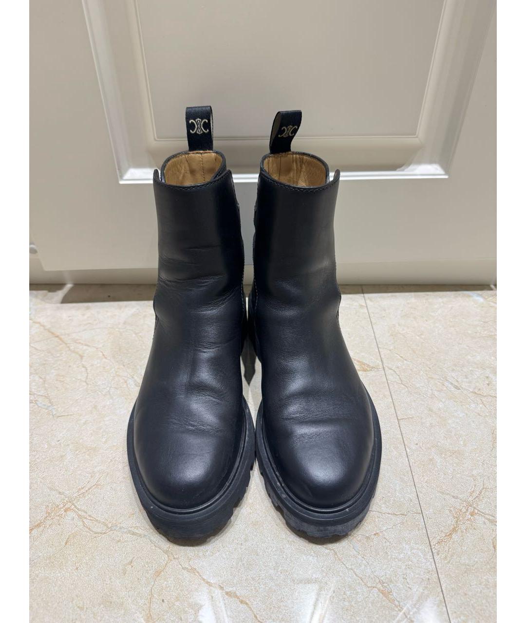 CELINE Черные кожаные ботинки, фото 2