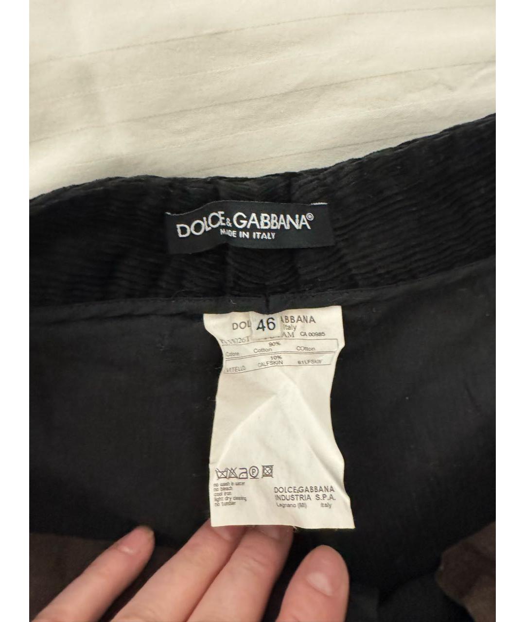 DOLCE&GABBANA Черные хлопковые прямые джинсы, фото 3