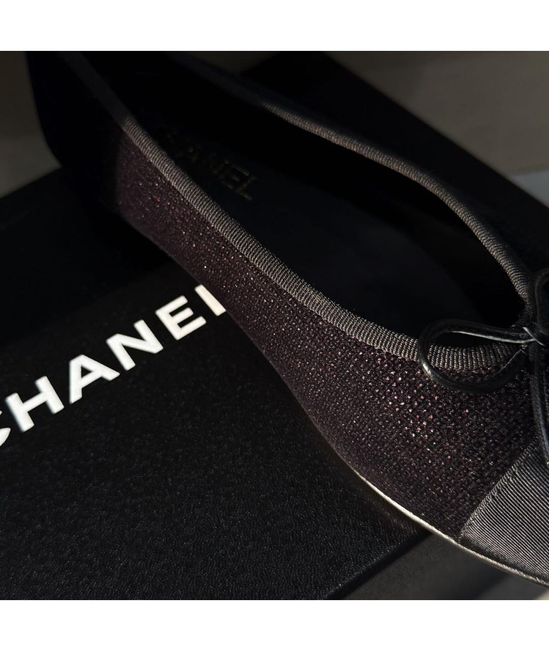 CHANEL Черные балетки, фото 6