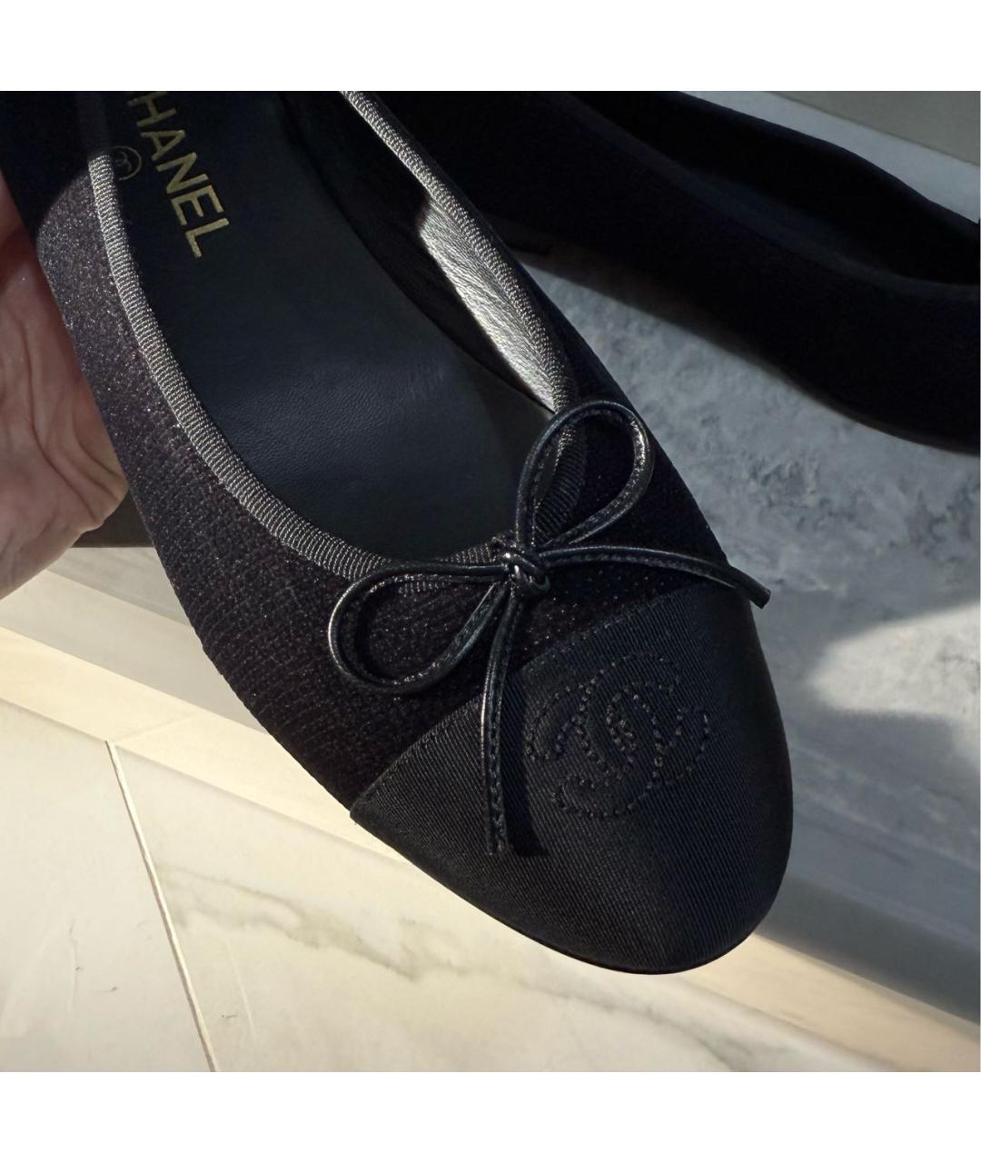 CHANEL Черные балетки, фото 5