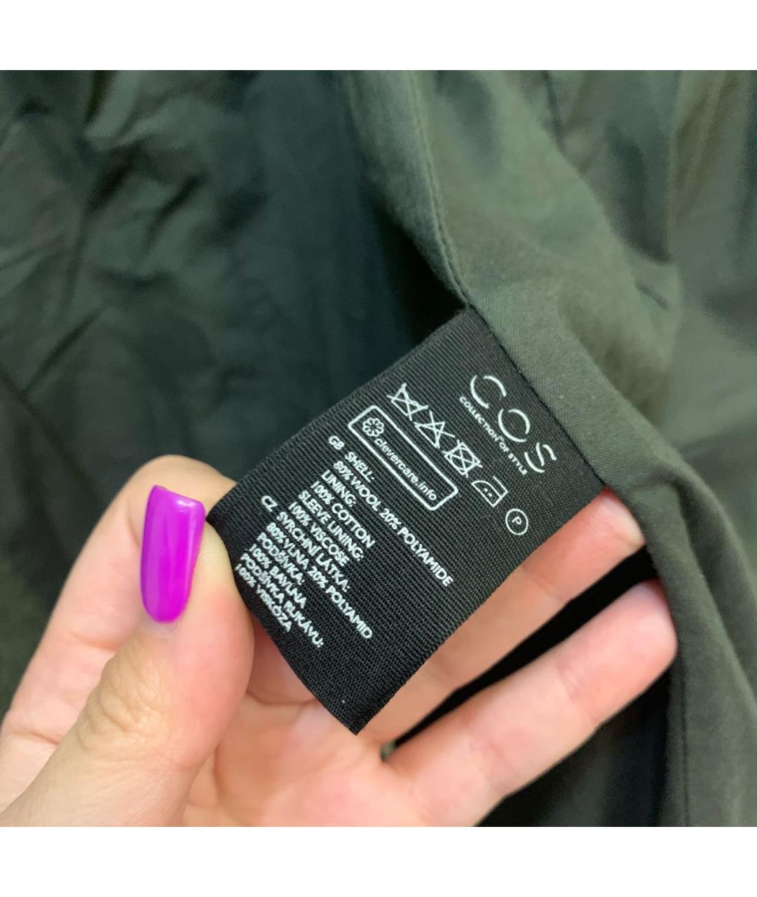 COS Зеленые шерстяное пальто, фото 8