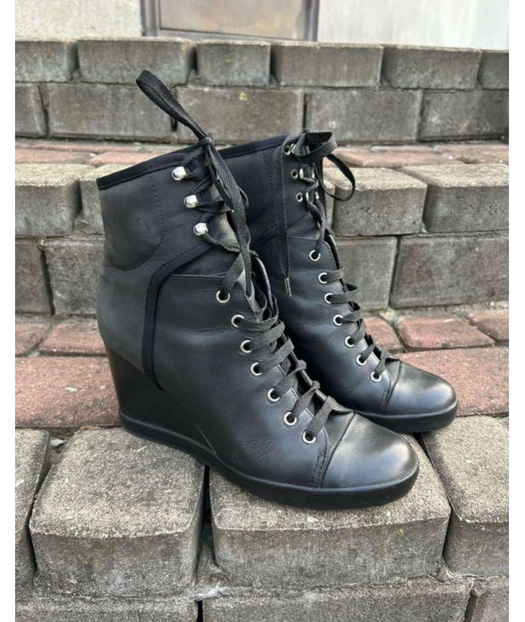 SEE BY CHLOE Черные кожаные ботинки, фото 2