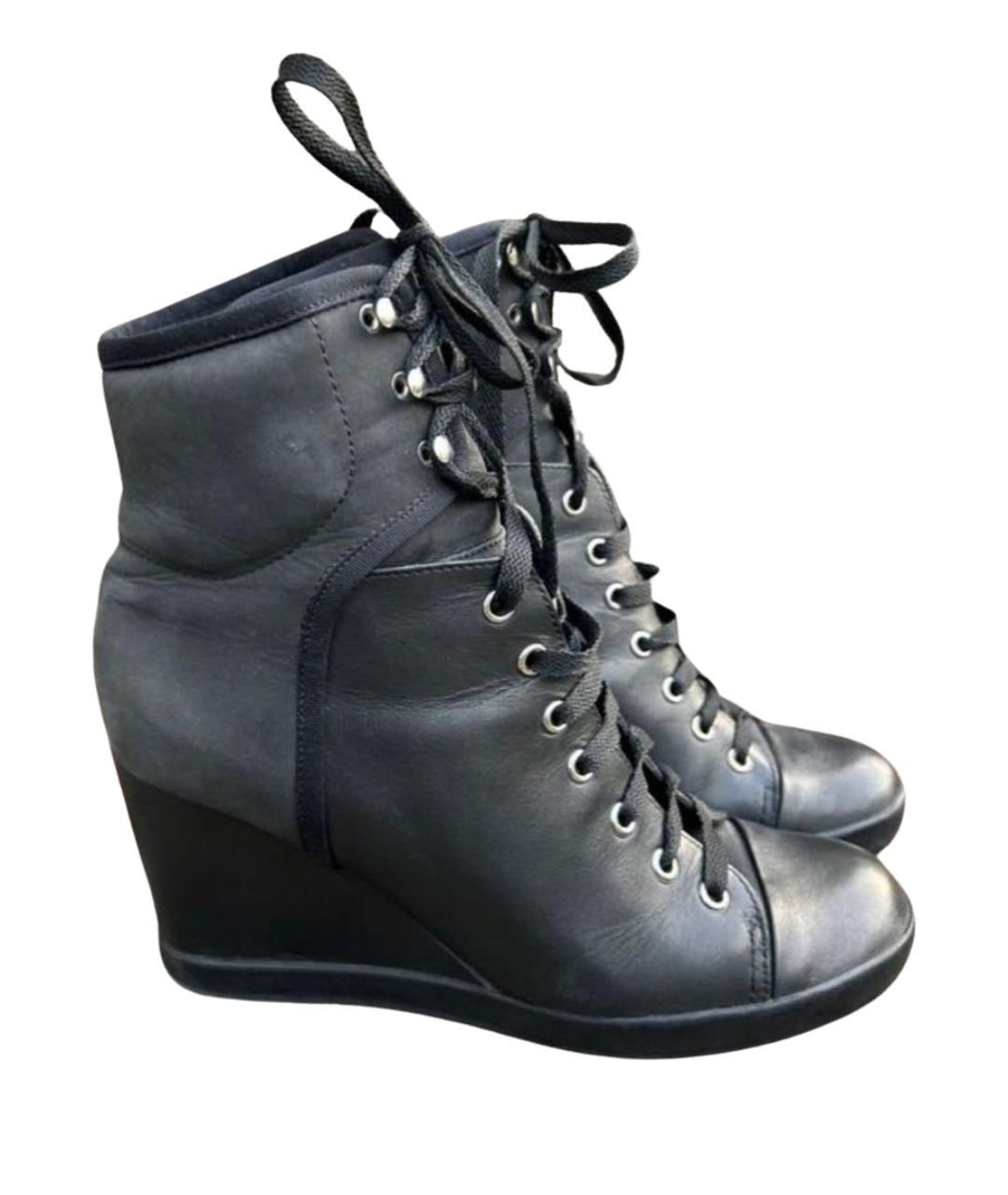 SEE BY CHLOE Черные кожаные ботинки, фото 1