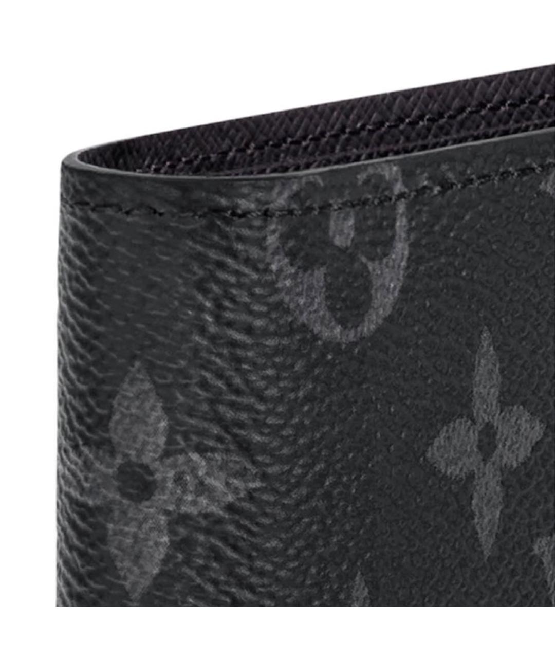 LOUIS VUITTON Черный кожаный кошелек, фото 5