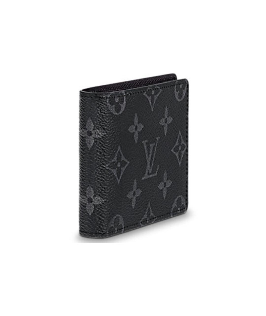 LOUIS VUITTON Черный кожаный кошелек, фото 2
