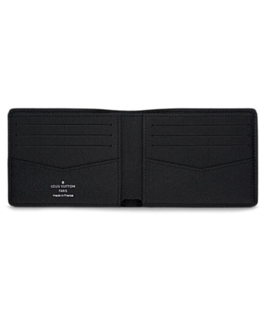 LOUIS VUITTON Черный кожаный кошелек, фото 4